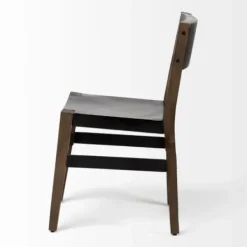 Dining Chairs-Kirkland's Home Black Modern Mango Wood Blocky Dining Chair Black/Brown