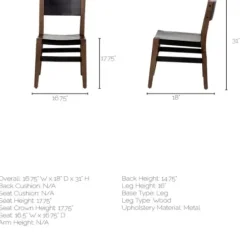 Dining Chairs-Kirkland's Home Black Modern Mango Wood Blocky Dining Chair Black/Brown