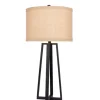 Table Lamps-Kirkland's Home Black Molded Metal Table Lamp Tan