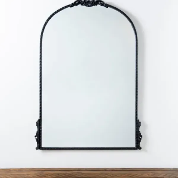 Decorative Mirrors-Kirkland's Home Black Ornate Antique Carved Mirror, 25.8X37 In.
