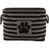 Baskets & Boxes-Kirkland's Home Black Paw Patch Stripe Rectangle Pet Basket Black/Gray