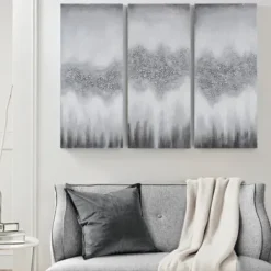 Canvas Art-Kirkland's Home Black Rock Stone Canvas Art Prints, Set Of 3 Gray