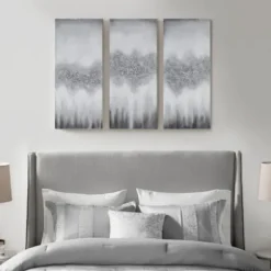 Canvas Art-Kirkland's Home Black Rock Stone Canvas Art Prints, Set Of 3 Gray