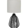 Table Lamps-Kirkland's Home Black Rope Woven Table Lamp White