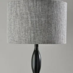 Floor Lamps-Kirkland's Home Black Slim Hourglass Floor Lamp Black/Gray