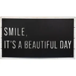 Wall Quotes & Signs-Kirkland's Home Black Smile It'S A Beautiful Day Wall Plaque Black/White