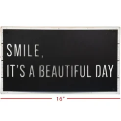 Wall Quotes & Signs-Kirkland's Home Black Smile It'S A Beautiful Day Wall Plaque Black/White