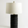 Table Lamps-Kirkland's Home Black Stacked Textured Table Lamp White