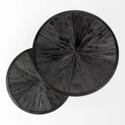 Accent & End Tables-Kirkland's Home Black Starburst Nesting Accent Tables, Set Of 2