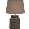 Table Lamps-Kirkland's Home Black Terracotta Dash Pattern Table Lamp Brown
