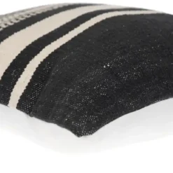 Pillows-Kirkland's Home Black Transitional Stripe Pillow Black/White