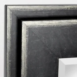Framed Mirrors-Kirkland's Home Black Two Step Beveled Frame Vanity Mirror