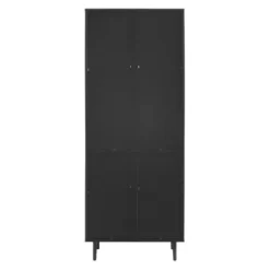 Bookshelves-Kirkland's Home Black Two Tone Bookshelf With Hutch