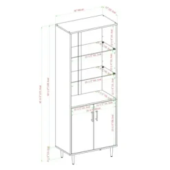 Bookshelves-Kirkland's Home Black Two Tone Bookshelf With Hutch