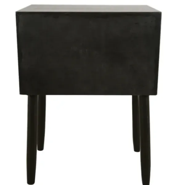 Accent & End Tables-Kirkland's Home Black Two-Drawer Rattan Front Accent Table