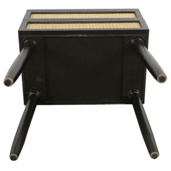 Accent & End Tables-Kirkland's Home Black Two-Drawer Rattan Front Accent Table