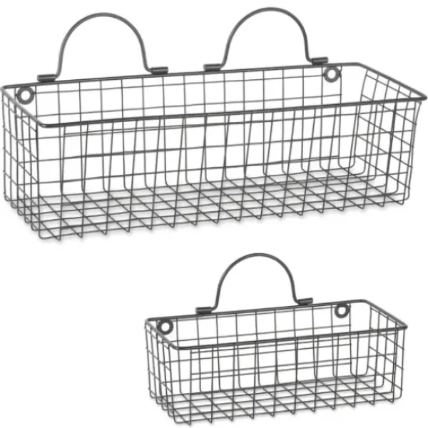 Wall Storage-Kirkland's Home Black Wall Hanging Wire Baskets, Set Of 2