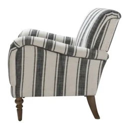 Accent Chairs-Kirkland's Home Black White Carved Slope Stripe Accent Chair Black/White