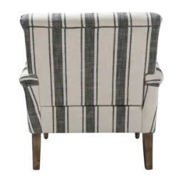 Accent Chairs-Kirkland's Home Black White Carved Slope Stripe Accent Chair Black/White