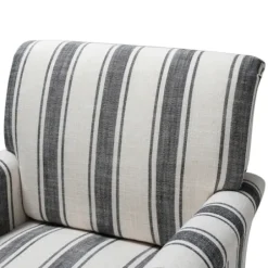 Accent Chairs-Kirkland's Home Black White Carved Slope Stripe Accent Chair Black/White
