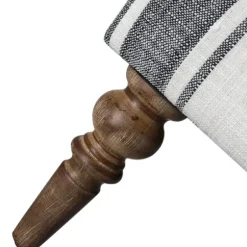 Accent Chairs-Kirkland's Home Black White Carved Slope Stripe Accent Chair Black/White