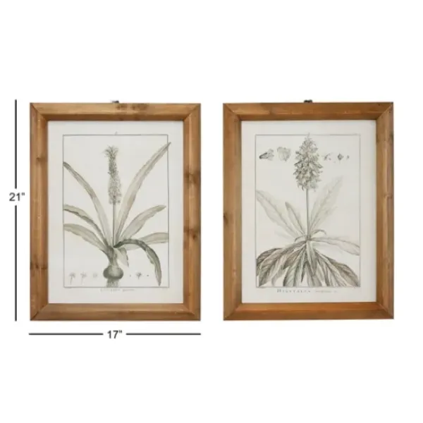 Framed Art-Kirkland's Home Black White Vintage Botanical Framed Art, Set Of 2 Black/White