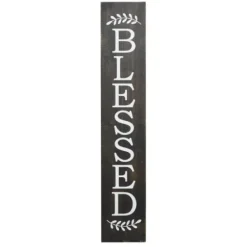 Wall Quotes & Signs-Kirkland's Home Black Wood Blessed Wall Plaque Black/White