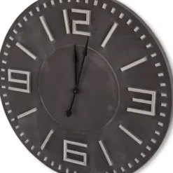 Clocks-Kirkland's Home Black Wood Block Numbers Wall Clock