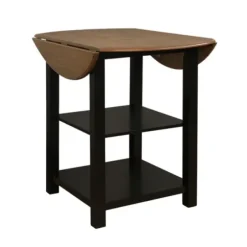 Dining Tables-Kirkland's Home Black Wood Farmhouse 3-Pc. Stool And Table Set Black/Brown