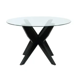 Dining Tables-Kirkland's Home Black Wood Table And Gray Chair 5-Pc. Dining Set