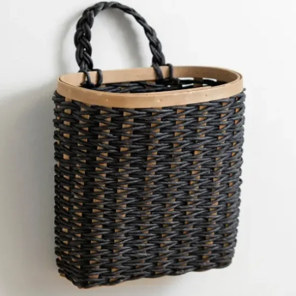 Wall Storage-Kirkland's Home Black Woven Wall Pocket