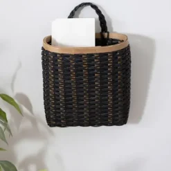 Wall Storage-Kirkland's Home Black Woven Wall Pocket