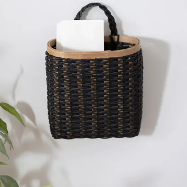 Wall Storage-Kirkland's Home Black Woven Wall Pocket