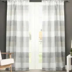 Curtains & Drapes-Kirkland's Home Blackout Curtains, 84 In. Gray
