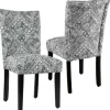 Dining Chairs-Kirkland's Home Blair Chinle Velvet Dining Chairs, Set Of 2 Black/White