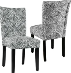 Dining Chairs-Kirkland's Home Blair Chinle Velvet Dining Chairs, Set Of 2 Black/White