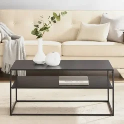 Coffee Tables-Kirkland's Home Blake Simple Metal Coffee Table Black