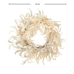 Wreaths-Kirkland's Home Bleached Long Leaf Eucalyptus Wreath Ivory