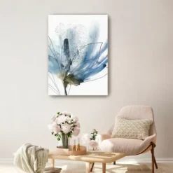 Canvas Art-Kirkland's Home Blooming Flower I Medium Canvas Art Print Blue