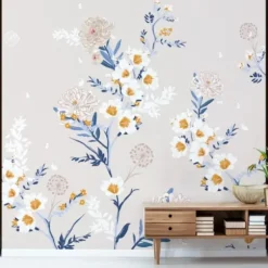 Wall Murals & Wall Decals-Kirkland's Home Blooming Garden Peel And Stick Wall Mural Blue/White