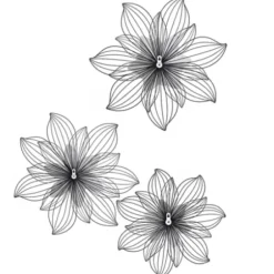 Wall Plaques-Kirkland's Home Blossom Metal Wall Plaques, Set Of 3 White