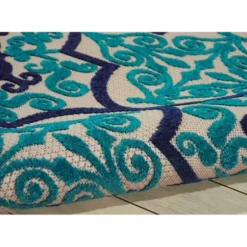Outdoor Rugs-Kirkland's Home Blue & White Buffalo Check Outdoor Area Rug, 4X6 Blue/White
