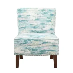 Accent Chairs-Kirkland's Home Blue Abstract Armless Accent Chair Blue/White