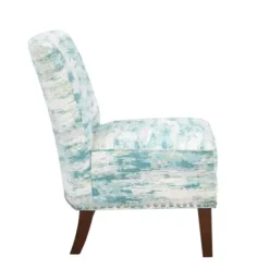 Accent Chairs-Kirkland's Home Blue Abstract Armless Accent Chair Blue/White