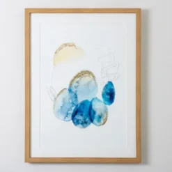 Framed Art-Kirkland's Home Blue And Gold Abstracts Ii Framed Art Print Blue/Gold/White