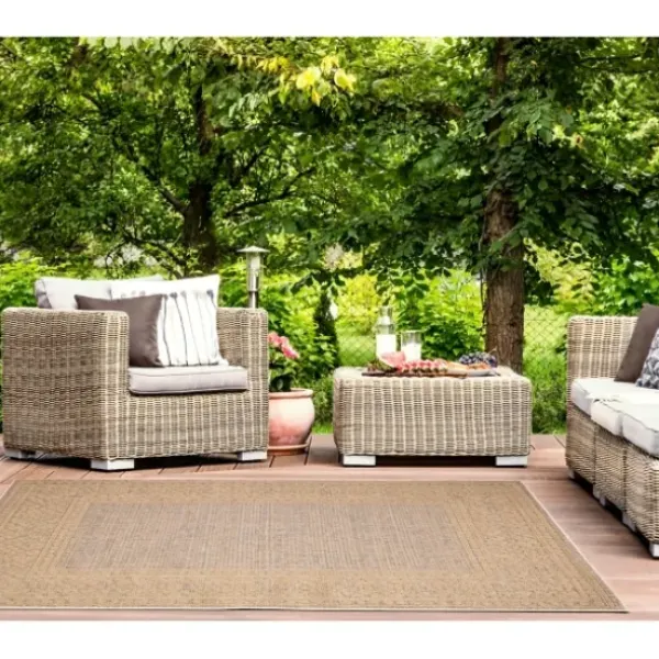 Outdoor Rugs-Kirkland's Home Blue And Gray Medallion Outdoor Area Rug, 6X9 Blue/Gray