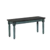 Dining Chairs-Kirkland's Home Blue And Gray Traditional Wood Bench Blue/Gray