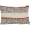 Pillows-Kirkland's Home Blue And Horizontal Stripe Throw Pillow Orange