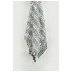 Blankets & Throws-Kirkland's Home Blue And Ivory Striped Cotton Throw Blue/Ivory