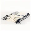 Blankets & Throws-Kirkland's Home Blue And Ivory Striped Woven Cotton Throw Blue/Ivory